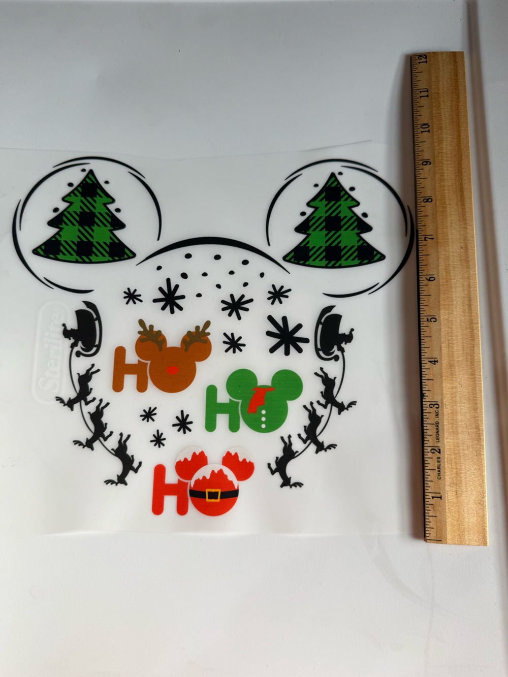 Holiday Mickey-Inspired Vinyl Heat Transfer - Green & Red